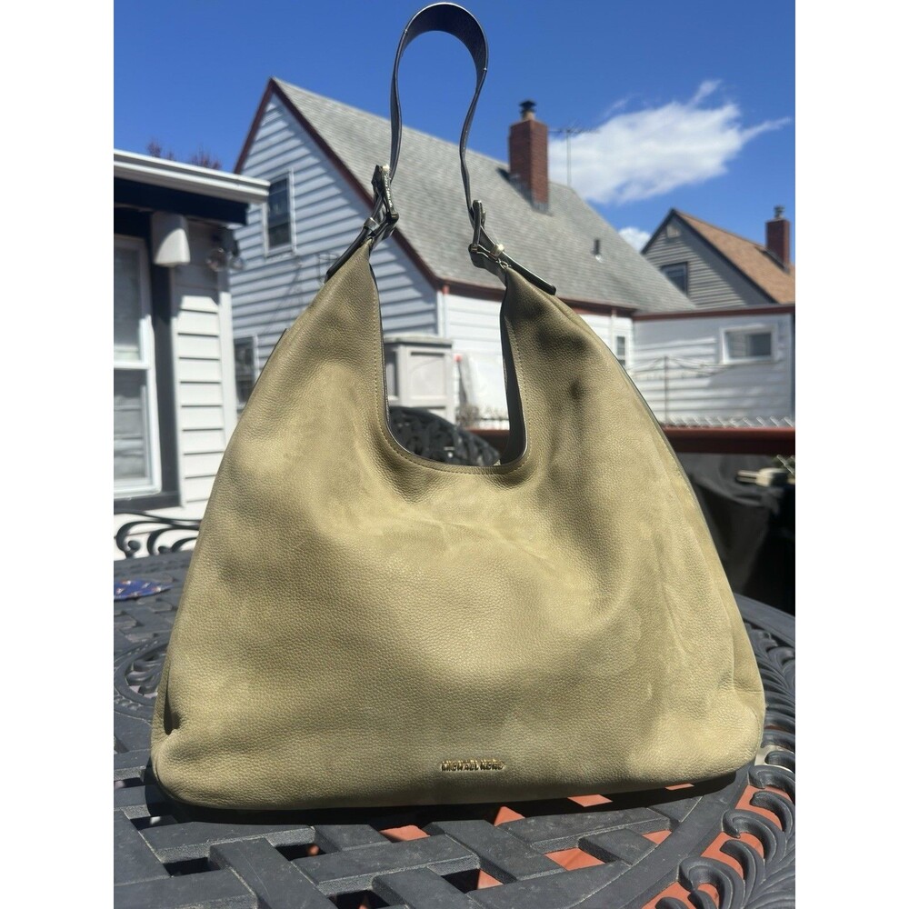 Michael Kors Nolita Hobo Large Nubuck Safari Olive Green